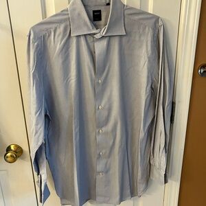 Boggi Milano, Men’s Dress Shirt, 17 / 43, Tailored Fit, Navy / White